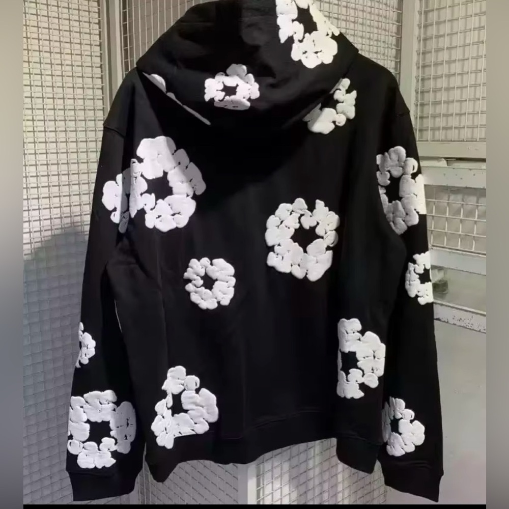Black and White Floral Sport Coat with Mock Turtleneck